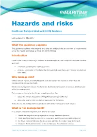 Hazards and Risks HSWA Guidance