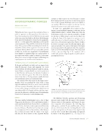 HYDRODYNAMIC FORCES Closer to the Organism, ﬂ Uid Layers Must Move Relative to One Another