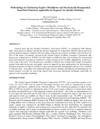Methodology for Estimating Fugitive Windblown and Mechanically Resuspended Road Dust Emissions Applicable for Regional Air Quality Modeling
