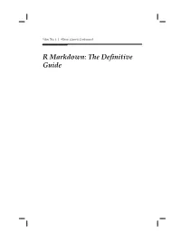 R Markdown: the Definitive Guide
