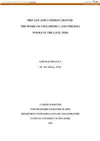 The Work of Ling Shuhua and Virginia Woolf in The