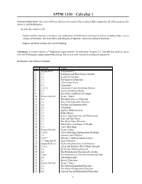 APPM 1350 - Calculus 1