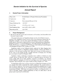 Darwin Initiative for the Survival of Species Annual Report