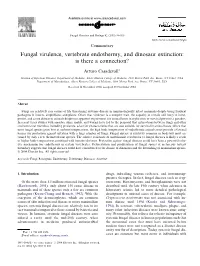 Fungal Virulence, Vertebrate Endothermy, and Dinosaur Extinction: Is There a Connection?