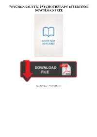 |||GET||| Psychoanalytic Psychotherapy 1St Edition