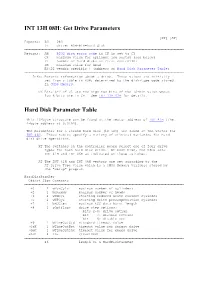 INT 13H 08H: Get Drive Parameters