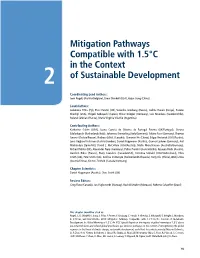 Mitigation Pathways Compatible with 1.5°C in the Context of Sustainable Development