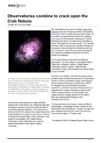 Observatories Combine to Crack Open the Crab Nebula 10 May 2017, by Ray Villard