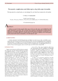 Therapeutic Complications and Follow-Up in a Dog with Atopic Dermatitis