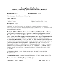 Description of Collection Auburn University Special Collections & Archives