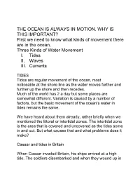 First We Need to Know What Kinds of Movement There Are in the Ocean