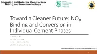 Nox Binding and Conversion in Individual Cement Phases