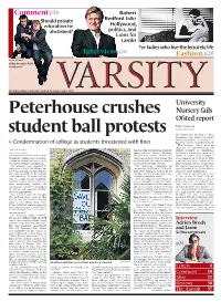 Peterhouse Crushes Student Ball Protests