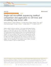 Single-Cell Microrna Sequencing Method Comparison and Application to Cell Lines and Circulating Lung Tumor Cells
