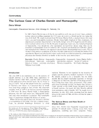 The Curious Case of Charles Darwin and Homeopathy