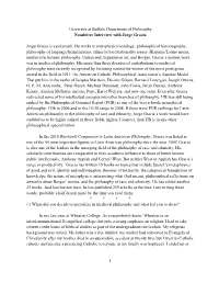University at Buffalo Department of Philosophy Nousletter Interview with Jorge Gracia