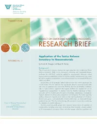 Application of the Toxics Release Inventory to Nanomaterials