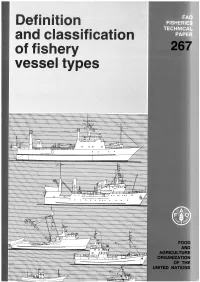 Definition and Classification of Fishery Vessel Types