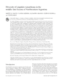 Diversity of Cingulate Xenarthrans in the Middle–Late Eocene of Northwestern Argentina