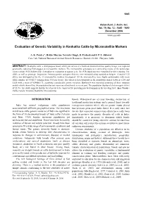 Evaluation of Genetic Variability in Kenkatha Cattle by Microsatellite Markers