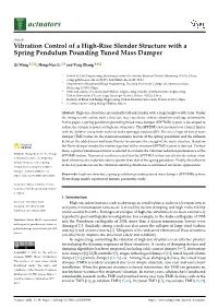 Vibration Control of a High-Rise Slender Structure with a Spring Pendulum Pounding Tuned Mass Damper