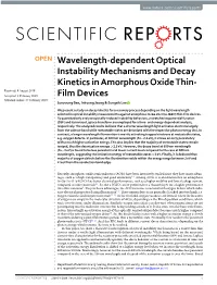 Wavelength-Dependent Optical Instability Mechanisms and Decay
