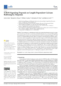 X-ROS Signaling Depends on Length-Dependent Calcium Buffering by Troponin