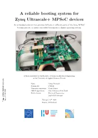 A Reliable Booting System for Zynq Ultrascale+ Mpsoc Devices