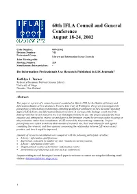 A Study Into the Use and Usefulness of Applied LIS Research in New