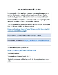 Bitwarden Install Guide