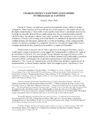 Charles Finney's Sanctification Model in Theological Context