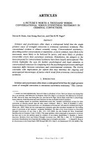 Conversational Versus Eyewitness Testimony in Criminal Convictions