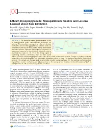 Lithium Diisopropylamide: Nonequilibrium Kinetics and Lessons Learned About Rate Limitation Russell F