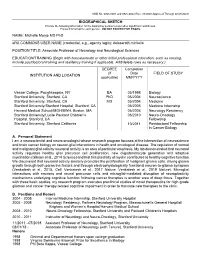 OMB No. 0925-0046, Biographical Sketch Format Page