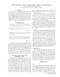 Why Feelings Stray: Sources of Affective Misforecasting in Consumer Behavior Vanessa M
