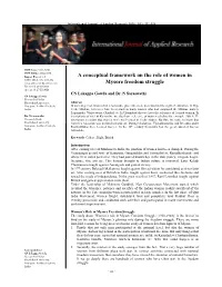 A Conceptual Framework on the Role of Women in Mysore Freedom Struggle