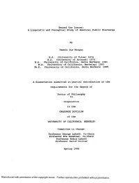 A Linguistic and Conceptual Study of American Public Discourse