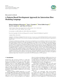 A Pattern-Based Development Approach for Interaction Flow Modeling Language