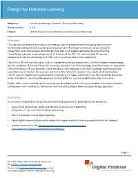 Design for Distance Learning