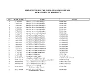 List of Books in the Guru Arjan Dev Library Sikh Society of Minnesota