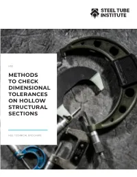 Methods to Check Dimensional Tolerances on Hollow Structural Sections