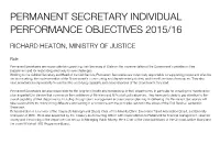 Permanent Secretary Individual Performance Objectives 2015/16