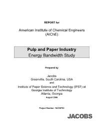 Pulp and Paper Industry Energy Bandwidth Study