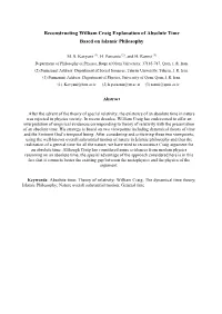 Reconstructing William Craig Explanation of Absolute Time Based on Islamic Philosophy