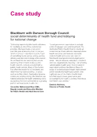 Blackburn with Darwen Borough Council: Social Determinants of Health Fund and Lobbying for National Change