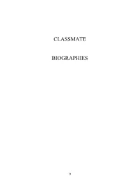 Classmate Biographies