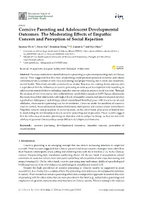 Coercive Parenting and Adolescent Developmental Outcomes: the Moderating Eﬀects of Empathic Concern and Perception of Social Rejection