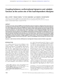 Coupling Between Conformational Dynamics and Catalytic Function at the Active Site of the Lead-Dependent Ribozyme