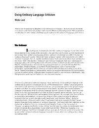 Doing Ordinary Language Criticism