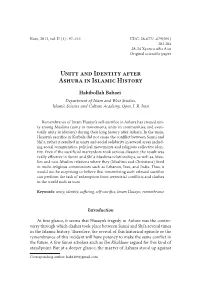 Unity and Identity After Ashura in Islamic History